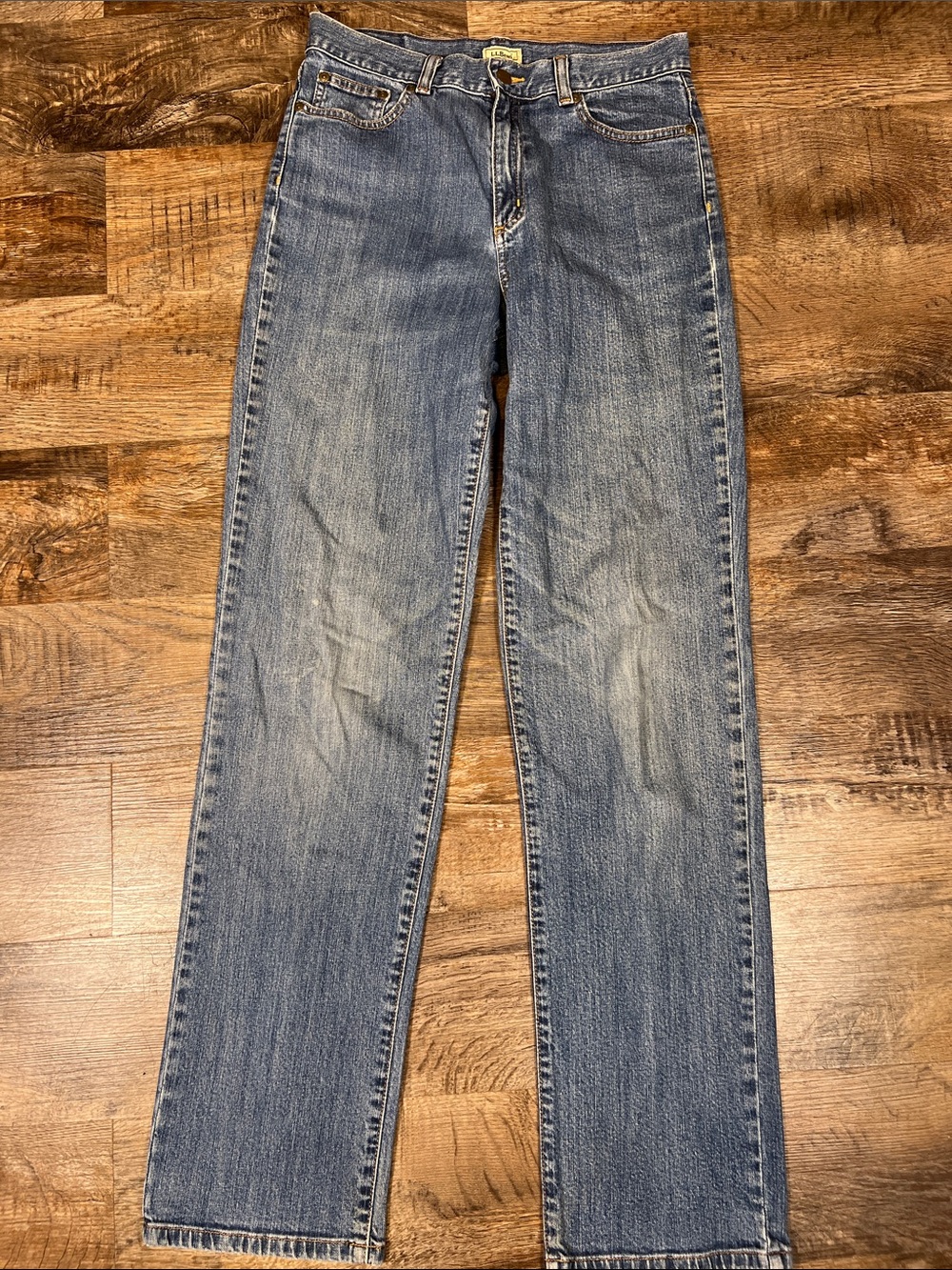 L.L. Bean Women's Straight-Leg Jeans in Blue Denim